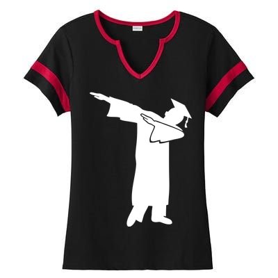 Dabbing Graduate Funny Graduation Ladies Halftime Notch Neck Tee