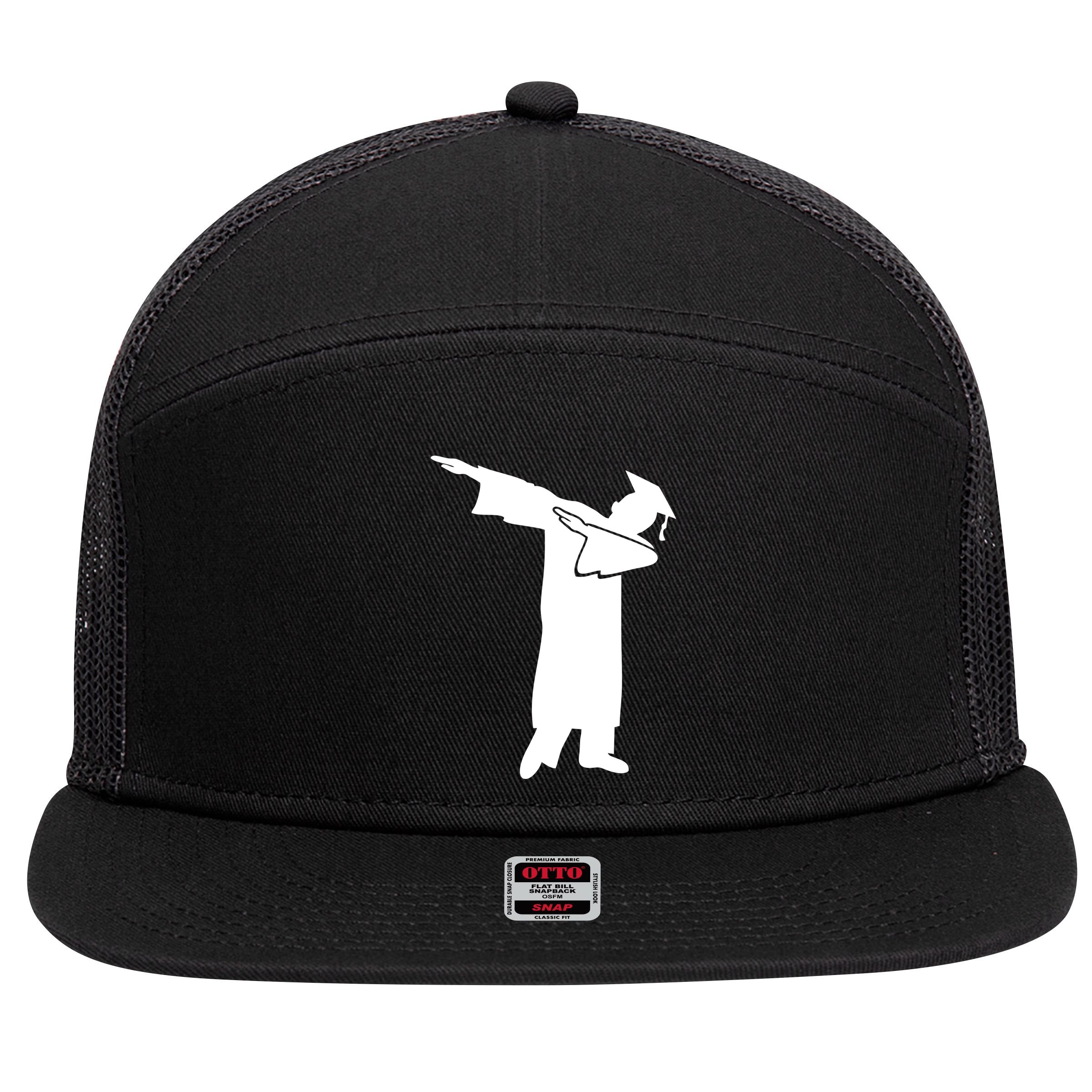 Dabbing Graduate Funny Graduation 7 Panel Mesh Trucker Snapback Hat
