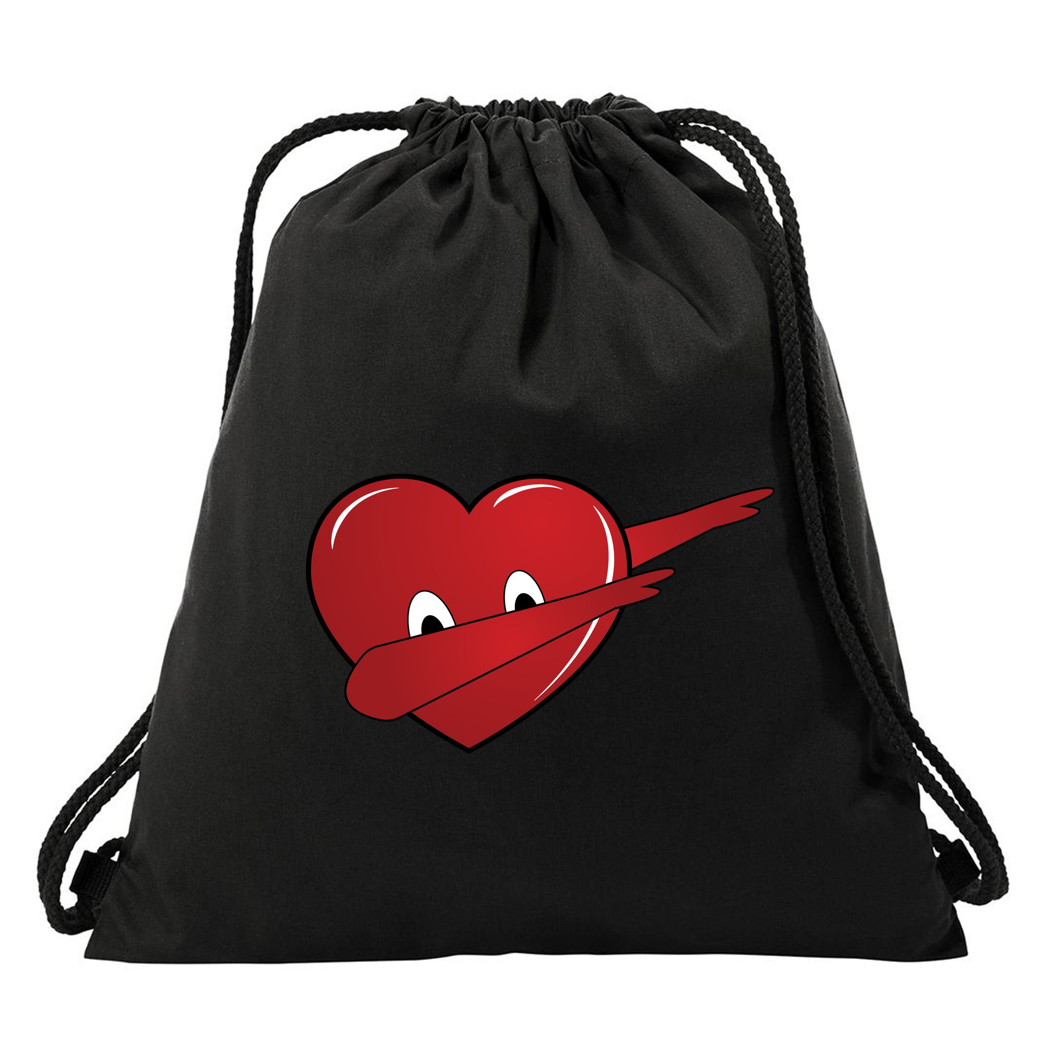 Dabbing Heart Drawstring Bag