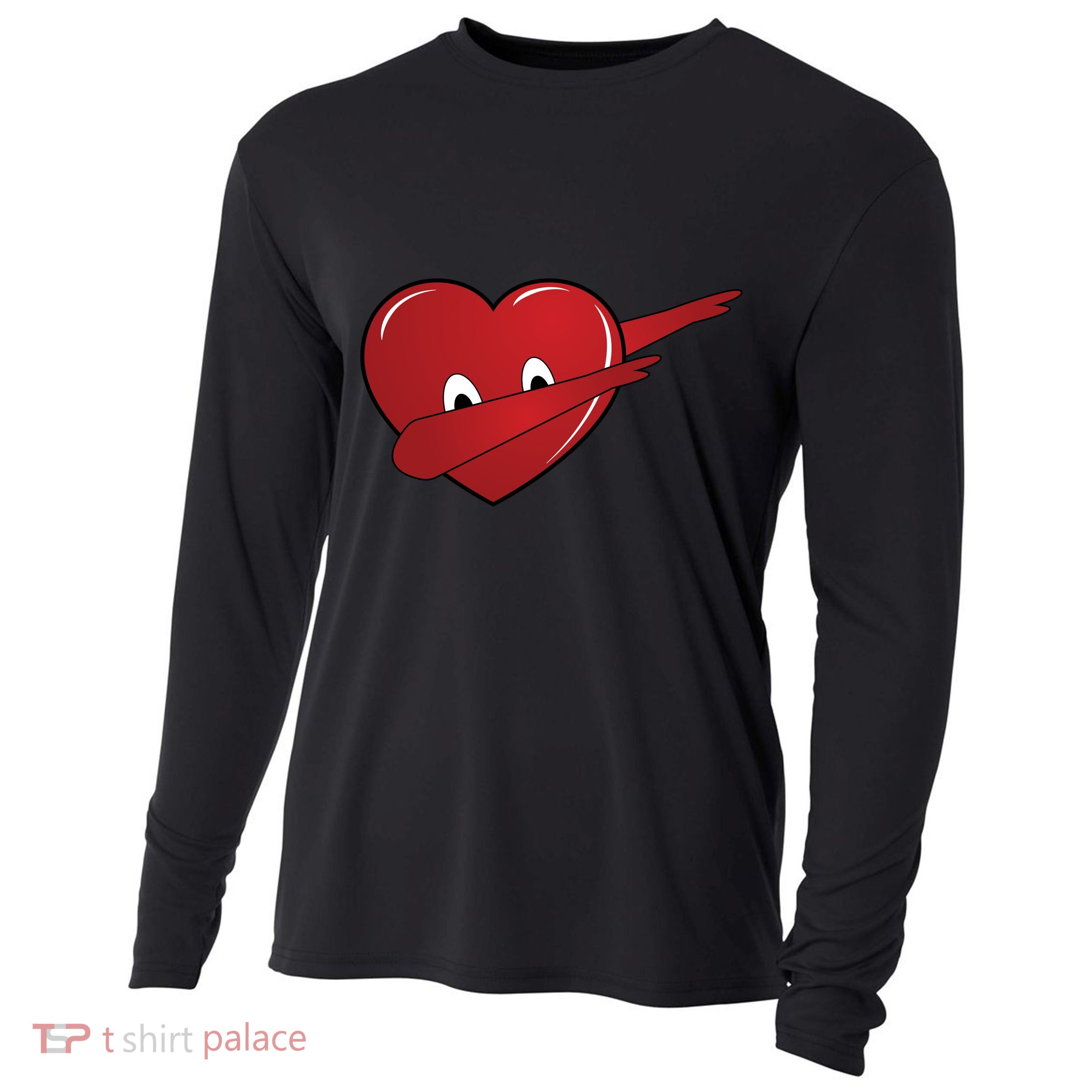 Dabbing Heart Cooling Performance Long Sleeve Crew