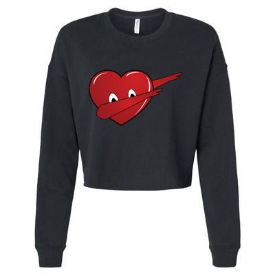 Dabbing Heart Cropped Pullover Crew