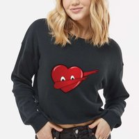 Dabbing Heart Cropped Pullover Crew