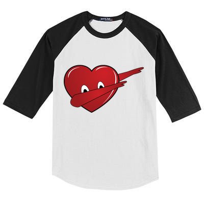 Dabbing Heart Kids Colorblock Raglan Jersey
