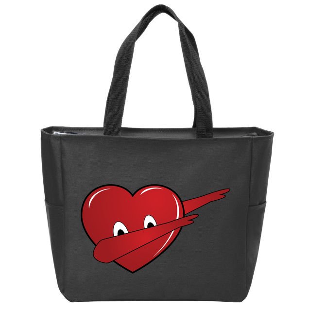 Dabbing Heart Zip Tote Bag