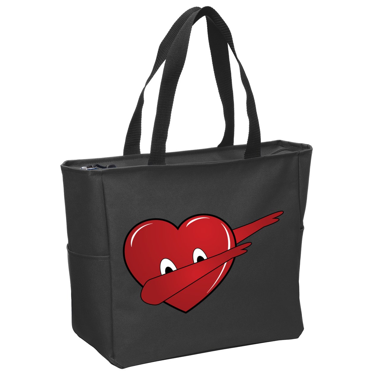 Dabbing Heart Zip Tote Bag