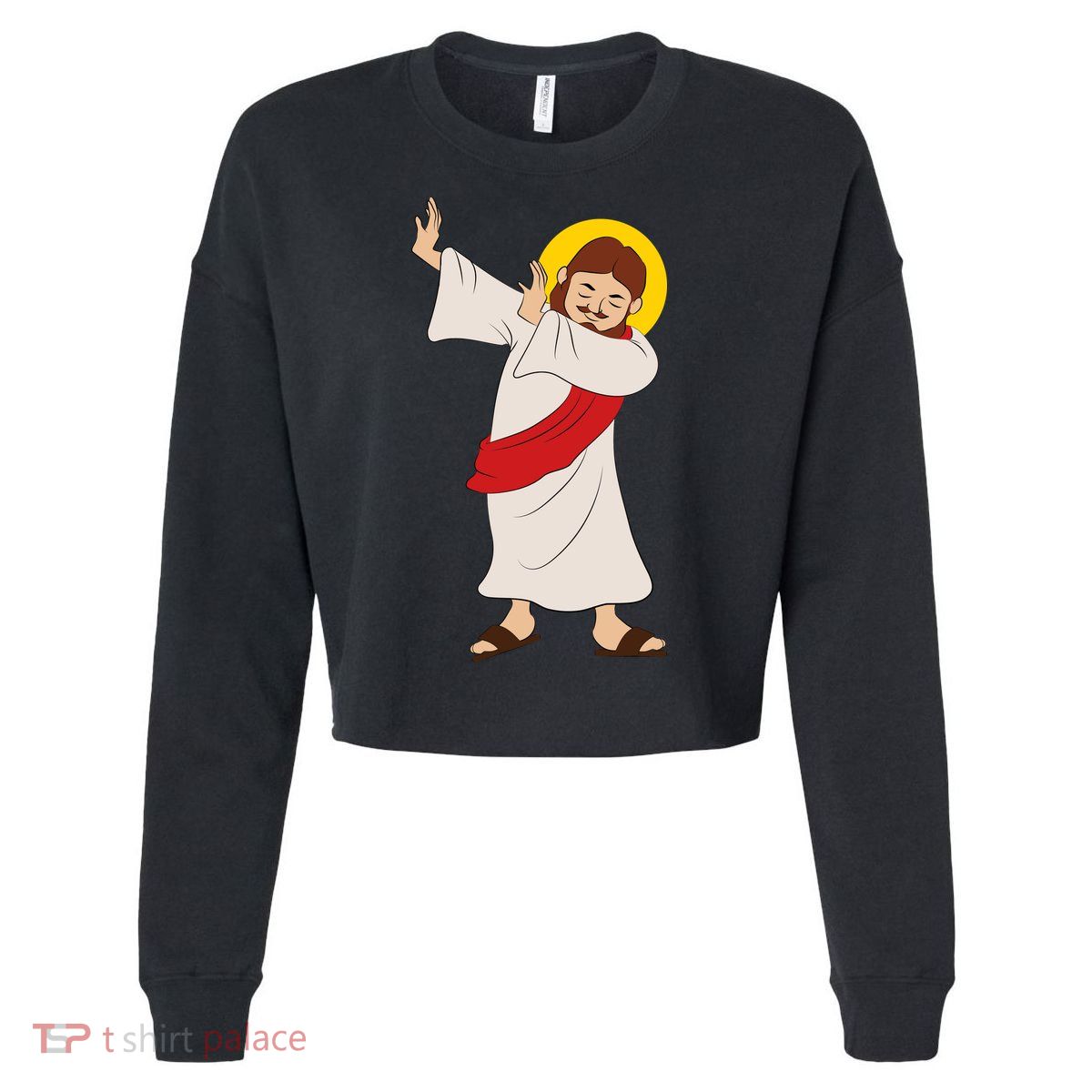 Dabbing Jesus  Cropped Pullover Crew