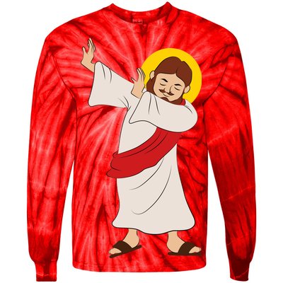 Dabbing Jesus  Tie-Dye Long Sleeve Shirt