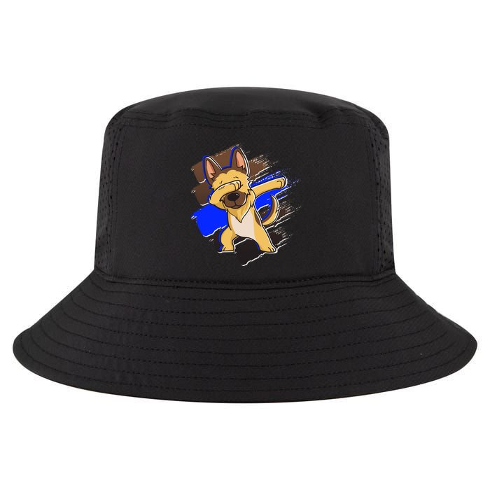 Dabbing K-9 Blue Police Thin Line Cool Comfort Performance Bucket Hat
