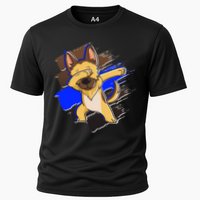 Dabbing K-9 Blue Police Thin Line Cooling Performance Crew T-Shirt