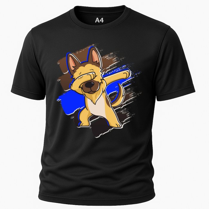 Dabbing K-9 Blue Police Thin Line Cooling Performance Crew T-Shirt