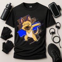 Dabbing K-9 Blue Police Thin Line Cooling Performance Crew T-Shirt