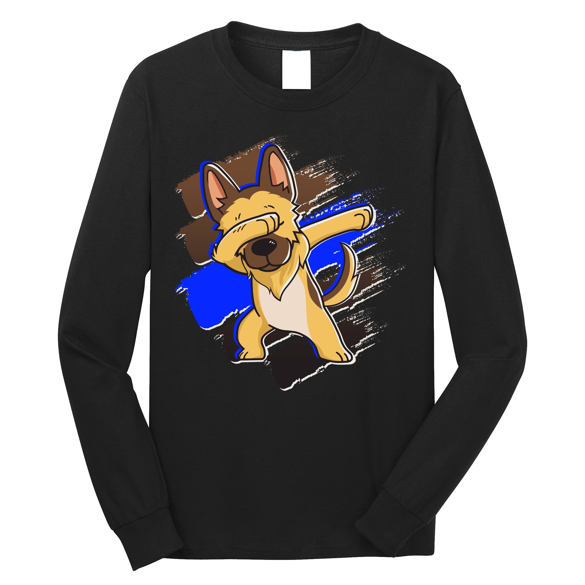 Dabbing K-9 Blue Police Thin Line Long Sleeve Shirt