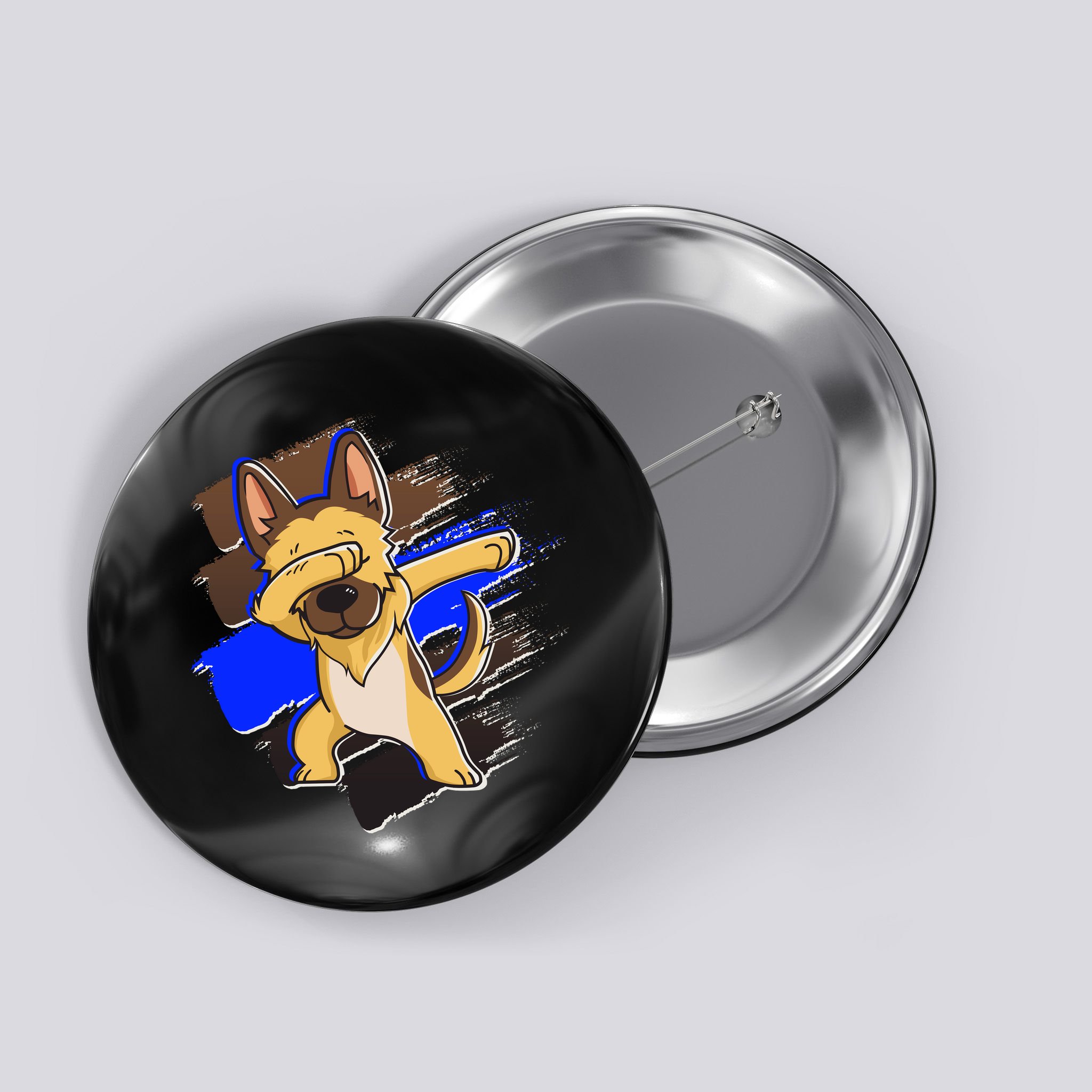 Dabbing K-9 Blue Police Thin Line Button