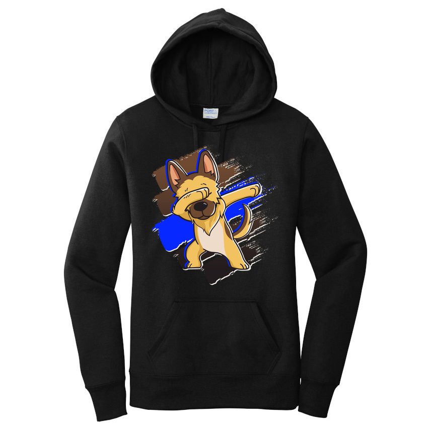 Dabbing K-9 Blue Police Thin Line Women's Pullover Hoodie