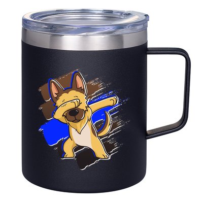 Dabbing K-9 Blue Police Thin Line 12oz Stainless Steel Coffee Mug