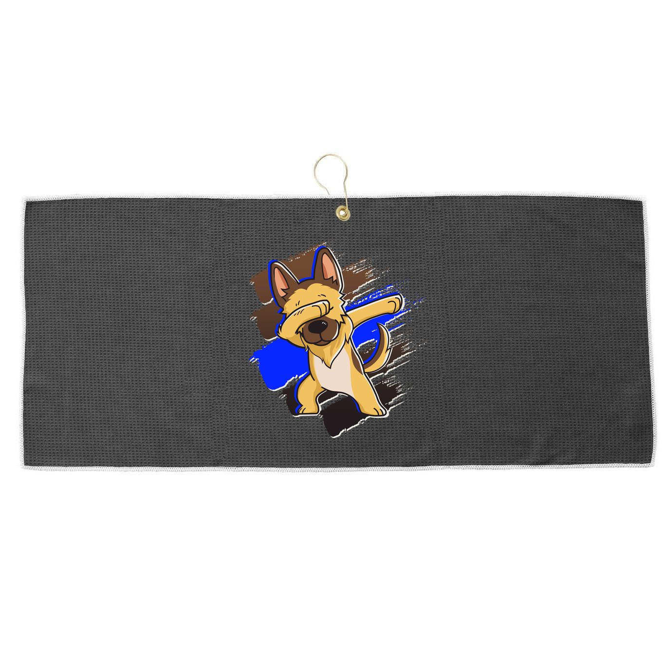 Dabbing K-9 Blue Police Thin Line Large Microfiber Waffle Golf Towel