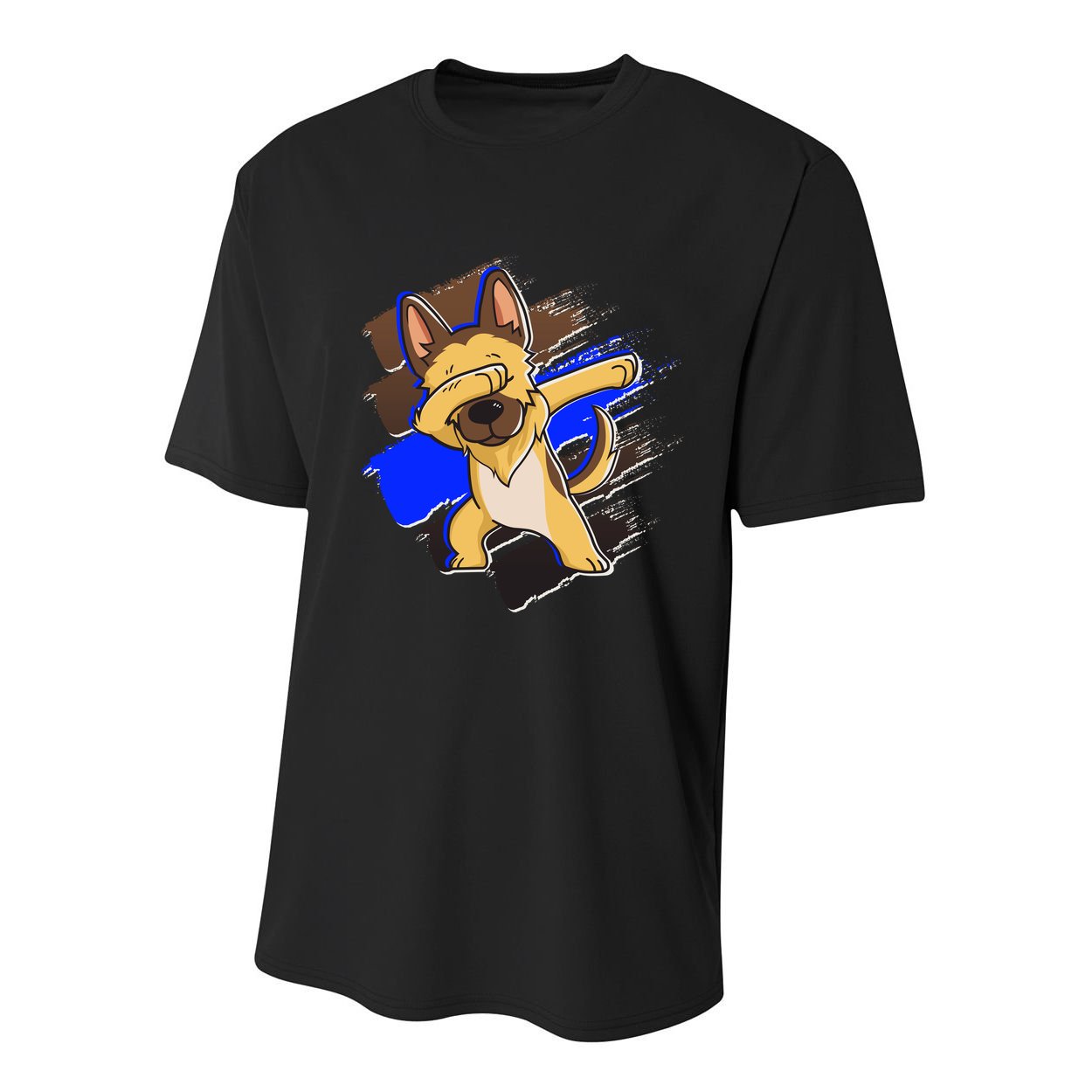 Dabbing K-9 Blue Police Thin Line Youth Performance Sprint T-Shirt