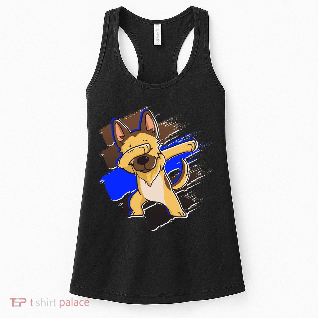 Dabbing K-9 Blue Police Thin Line Womens Tank Top