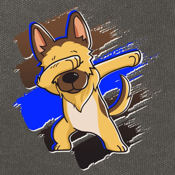 Dabbing K-9 Blue Police Thin Line Cotton Canvas Backpack