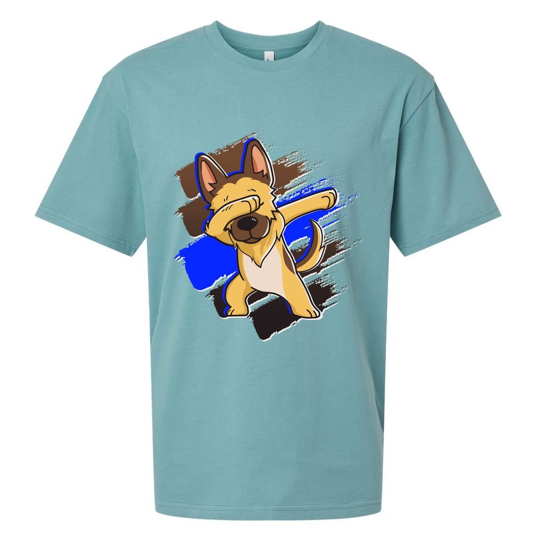 Dabbing K-9 Blue Police Thin Line Sueded Cloud Jersey T-Shirt