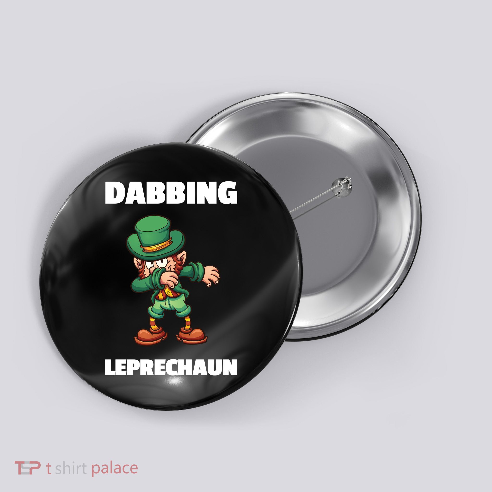 Dabbing Leprechaun Button