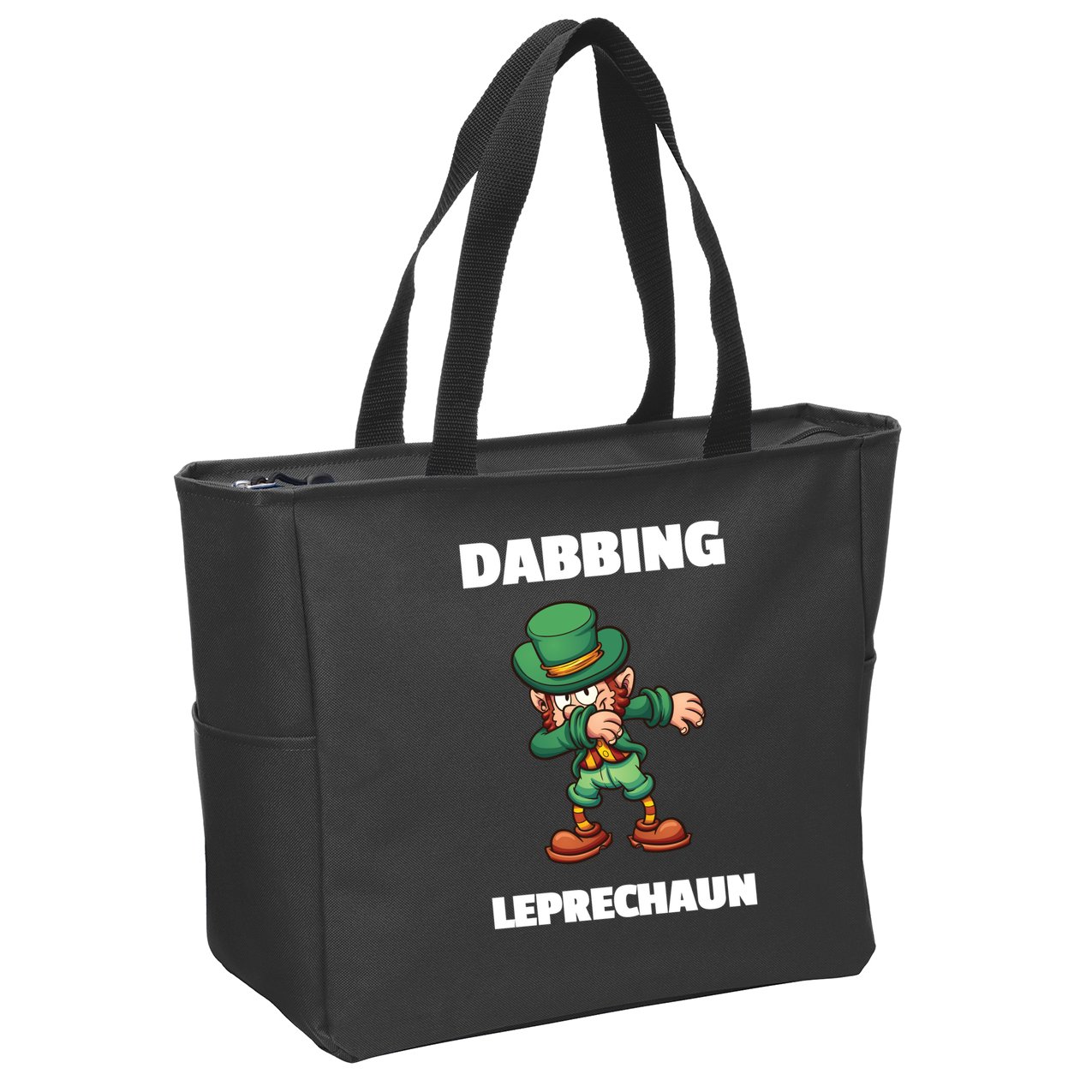 Dabbing Leprechaun Zip Tote Bag