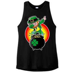 Dabbing Leprechaun Funny Irish Dab St. Patrick's Day Ladies PosiCharge Tri-Blend Wicking Tank