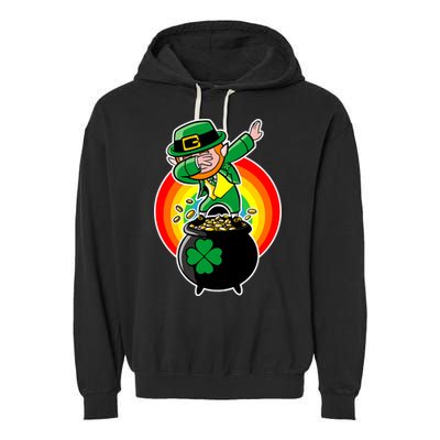 Dabbing Leprechaun Funny Irish Dab St. Patrick's Day Garment-Dyed Fleece Hoodie