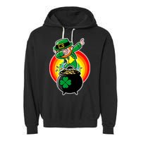 Dabbing Leprechaun Funny Irish Dab St. Patrick's Day Garment-Dyed Fleece Hoodie