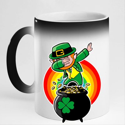 Dabbing Leprechaun Funny Irish Dab St. Patrick's Day 11oz Black Color Changing Mug