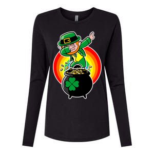 Dabbing Leprechaun Funny Irish Dab St. Patrick's Day Womens Cotton Relaxed Long Sleeve T-Shirt