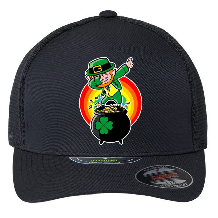 Dabbing Leprechaun Funny Irish Dab St. Patrick's Day Flexfit Unipanel Trucker Cap