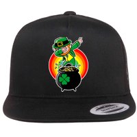 Dabbing Leprechaun Funny Irish Dab St. Patrick's Day Flat Bill Trucker Hat