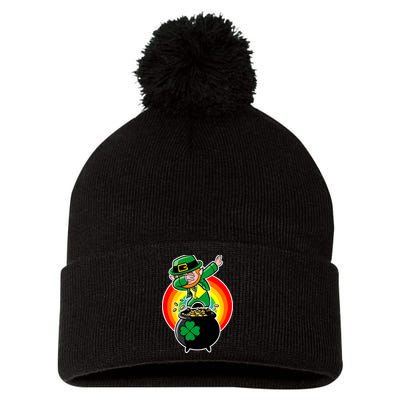 Dabbing Leprechaun Funny Irish Dab St. Patrick's Day Pom Pom 12in Knit Beanie