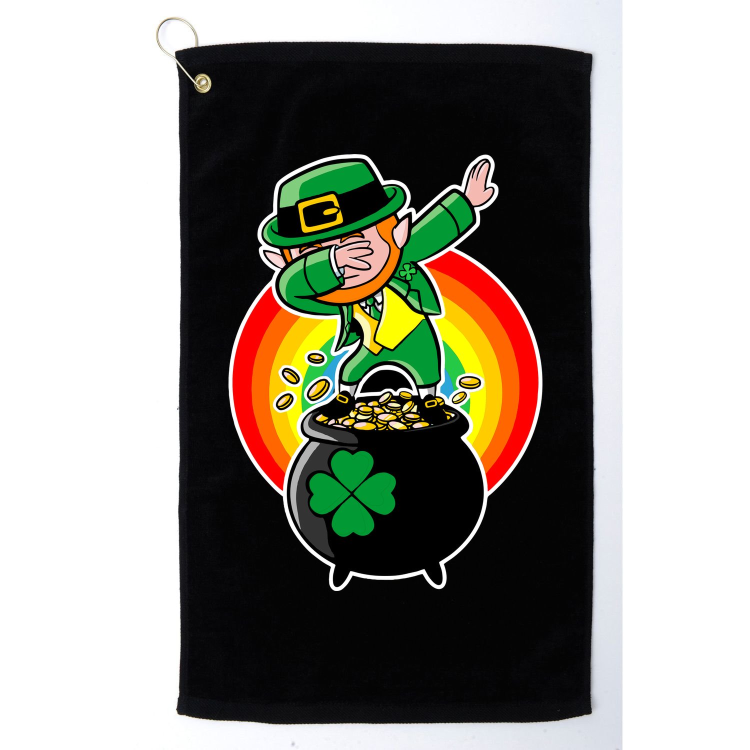 Dabbing Leprechaun Funny Irish Dab St. Patrick's Day Golf Towel