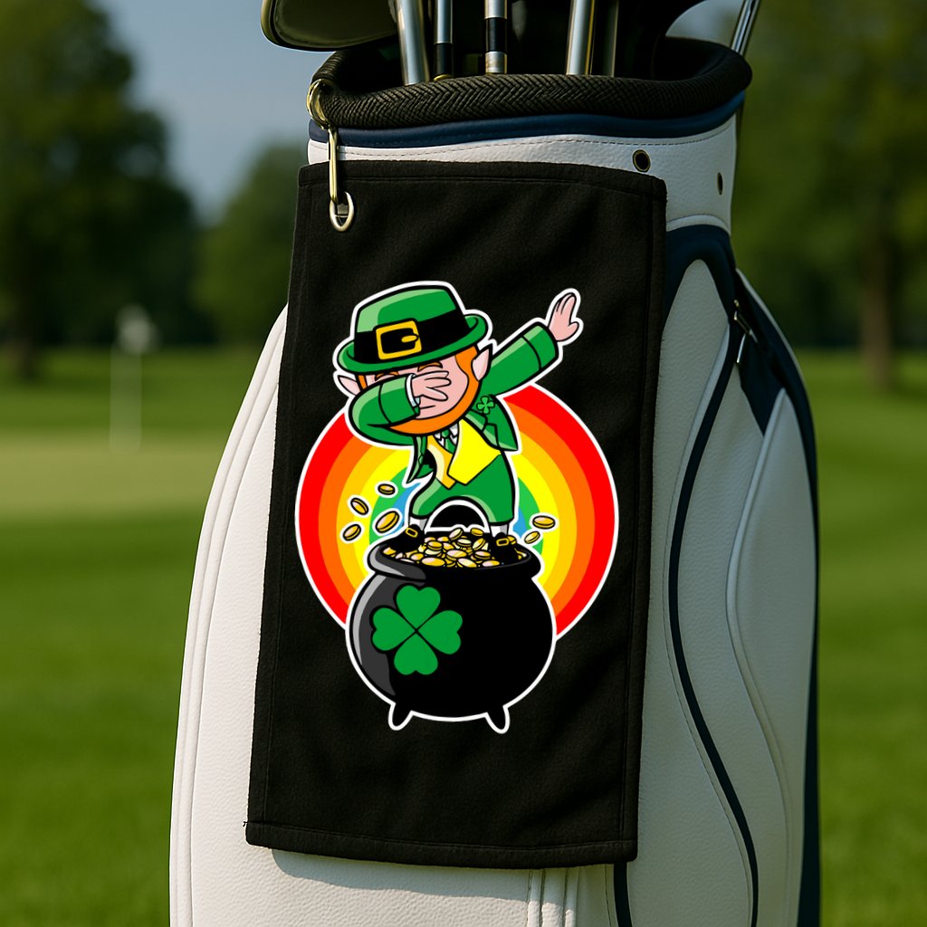 Dabbing Leprechaun Funny Irish Dab St. Patrick's Day Golf Towel