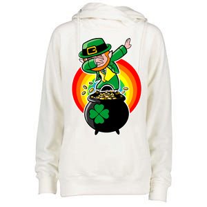 Dabbing Leprechaun Funny Irish Dab St. Patrick's Day Womens Funnel Neck Pullover Hood