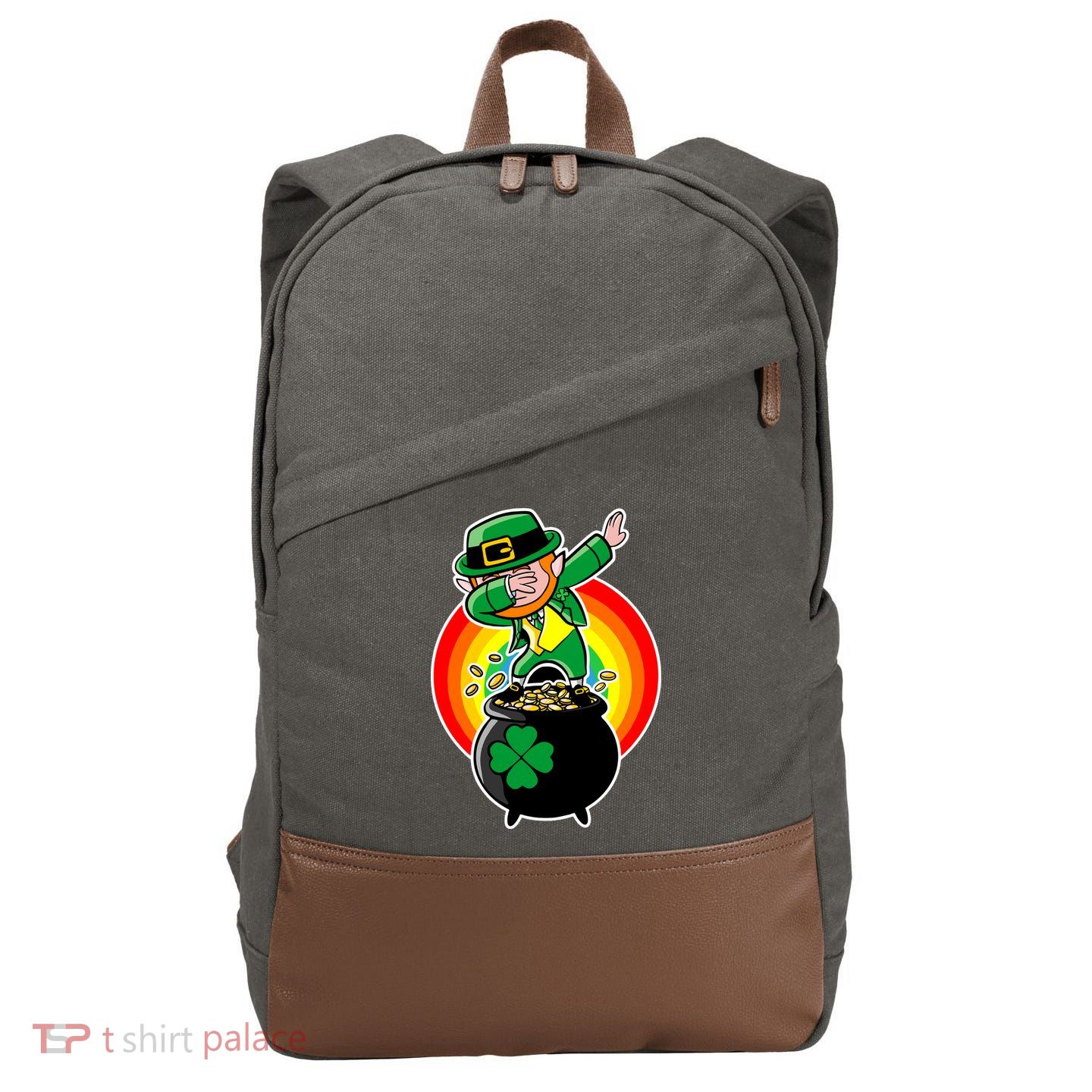 Dabbing Leprechaun Funny Irish Dab St. Patrick's Day Cotton Canvas Backpack