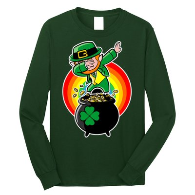 Dabbing Leprechaun Funny Irish Dab St. Patrick's Day Long Sleeve Shirt