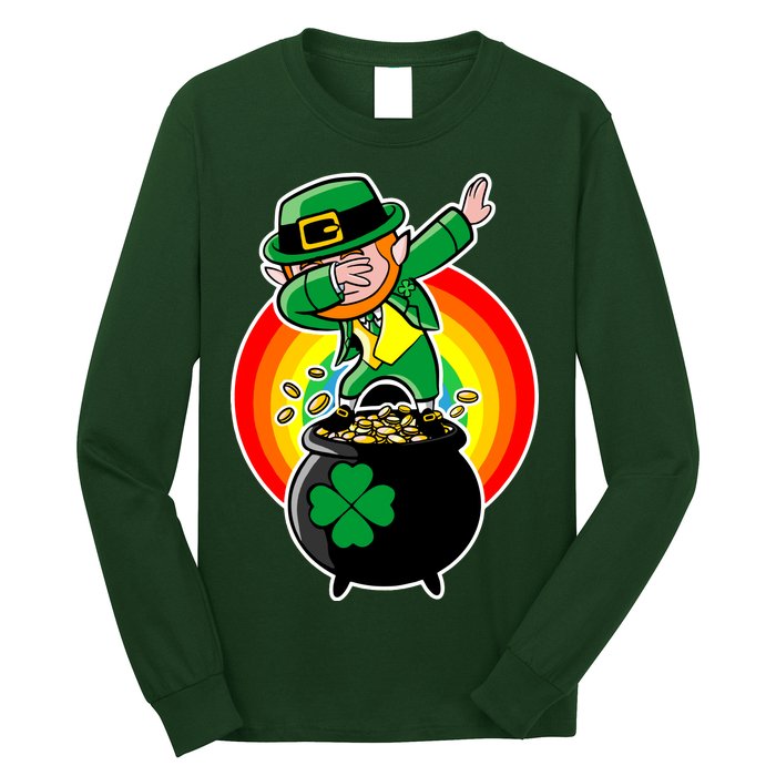 Dabbing Leprechaun Funny Irish Dab St. Patrick's Day Long Sleeve Shirt