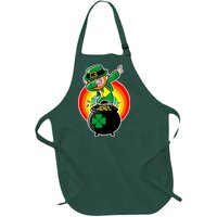 Dabbing Leprechaun Funny Irish Dab St. Patrick's Day Full-Length Apron With Pockets