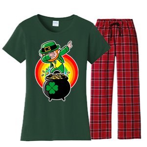 Dabbing Leprechaun Funny Irish Dab St. Patrick's Day Women's Flannel Pajama Set