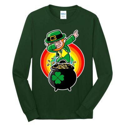 Dabbing Leprechaun Funny Irish Dab St. Patrick's Day Tall Long Sleeve T-Shirt