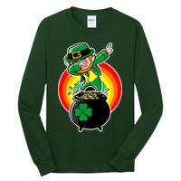 Dabbing Leprechaun Funny Irish Dab St. Patrick's Day Tall Long Sleeve T-Shirt