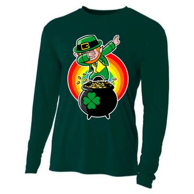 Dabbing Leprechaun Funny Irish Dab St. Patrick's Day Cooling Performance Long Sleeve Crew
