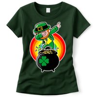 Dabbing Leprechaun Funny Irish Dab St. Patrick's Day Womens T-Shirt