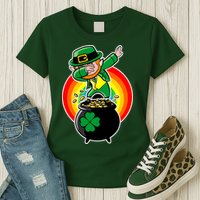 Dabbing Leprechaun Funny Irish Dab St. Patrick's Day Womens T-Shirt