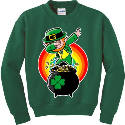 Dabbing Leprechaun Funny Irish Dab St. Patrick's Day Kids Sweatshirt