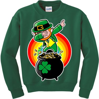 Dabbing Leprechaun Funny Irish Dab St. Patrick's Day Kids Sweatshirt