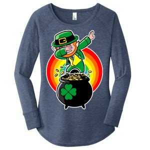 Dabbing Leprechaun Funny Irish Dab St. Patrick's Day Women's Perfect Tri Tunic Long Sleeve Shirt